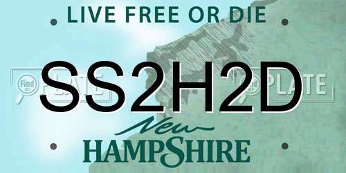 SS2H2D New Hampshire License Plate