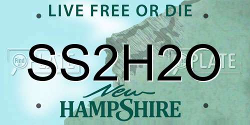 SS2H2O New Hampshire License Plate