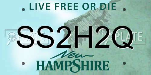 SS2H2Q New Hampshire License Plate
