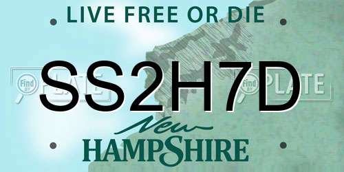 SS2H7D New Hampshire License Plate