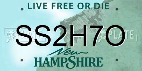SS2H7O New Hampshire License Plate