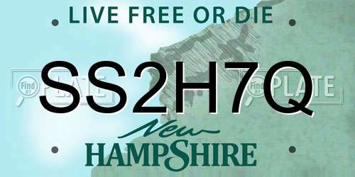 SS2H7Q New Hampshire License Plate