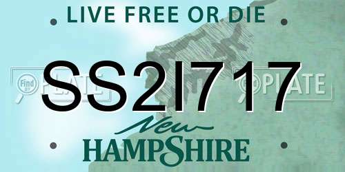 SS2I717 New Hampshire License Plate