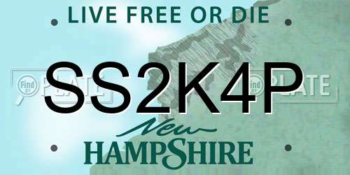 SS2K4P New Hampshire License Plate