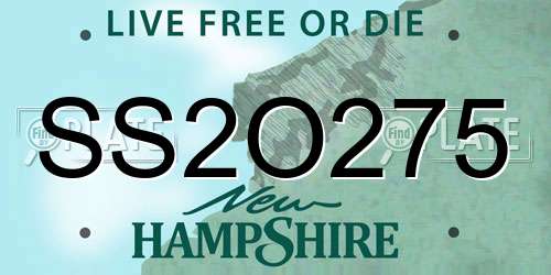 SS2O275 New Hampshire License Plate