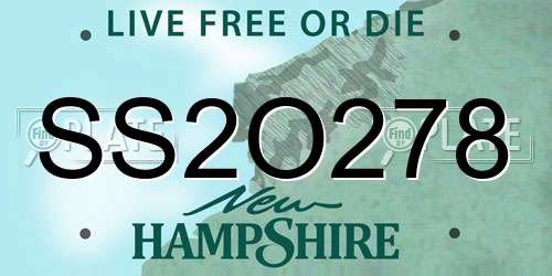 SS2O278 New Hampshire License Plate