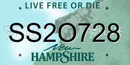 SS2O728 New Hampshire License Plate