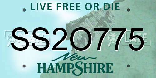 SS2O775 New Hampshire License Plate