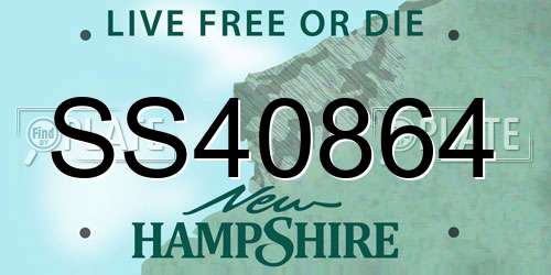 SS40864 New Hampshire License Plate