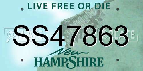 SS47863 New Hampshire License Plate
