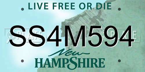 SS4M594 New Hampshire License Plate
