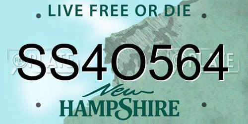 SS4O564 New Hampshire License Plate