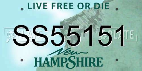SS55151 New Hampshire License Plate