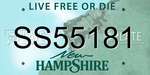 SS55181 New Hampshire License Plate