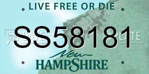 SS58181 New Hampshire License Plate