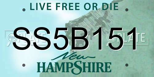 SS5B151 New Hampshire License Plate