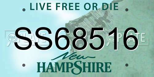 SS68516 New Hampshire License Plate