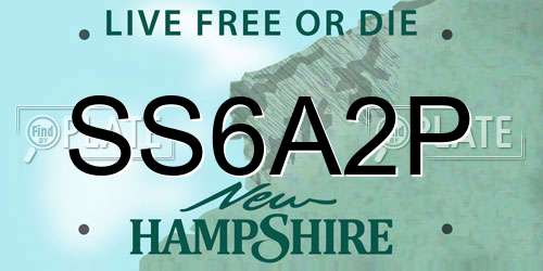 SS6A2P New Hampshire License Plate
