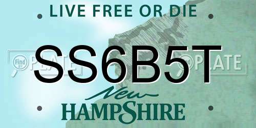 SS6B5T New Hampshire License Plate
