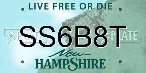 SS6B8T New Hampshire License Plate