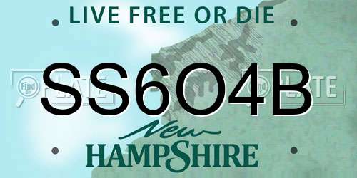 SS6O4B New Hampshire License Plate