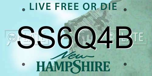 SS6Q4B New Hampshire License Plate