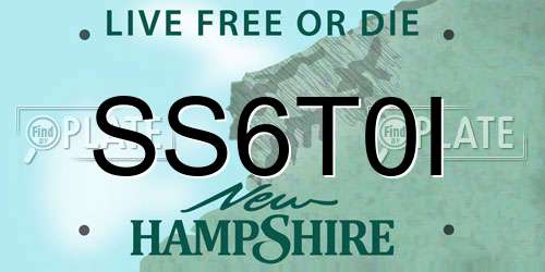 SS6T0I New Hampshire License Plate