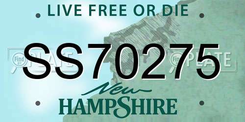 SS70275 New Hampshire License Plate