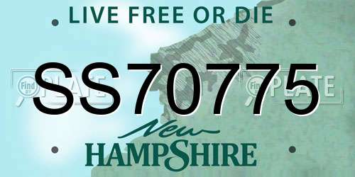 SS70775 New Hampshire License Plate
