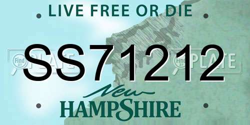 SS71212 New Hampshire License Plate