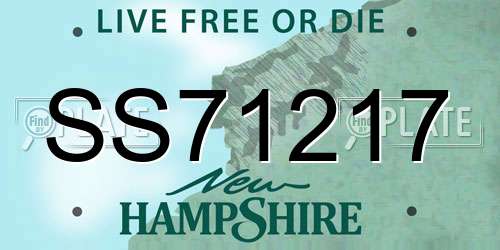 SS71217 New Hampshire License Plate