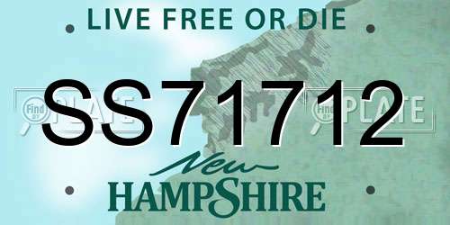 SS71712 New Hampshire License Plate