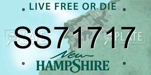SS71717 New Hampshire License Plate