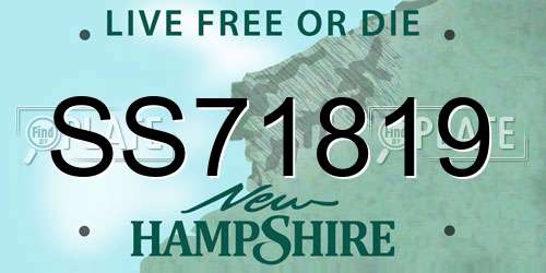 SS71819 New Hampshire License Plate