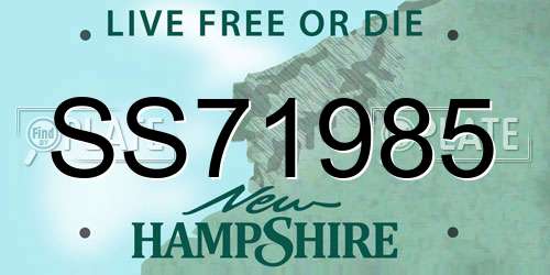 SS71985 New Hampshire License Plate