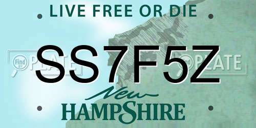 SS7F5Z New Hampshire License Plate