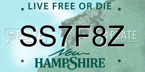 SS7F8Z New Hampshire License Plate