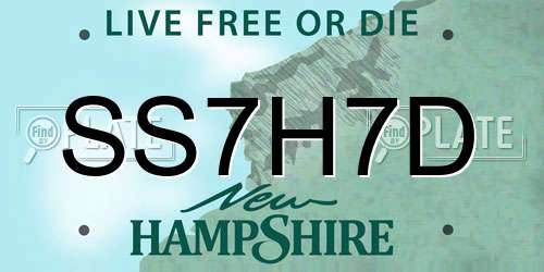 SS7H7D New Hampshire License Plate