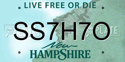 SS7H7O New Hampshire License Plate