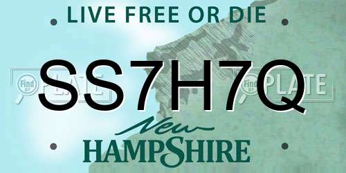 SS7H7Q New Hampshire License Plate