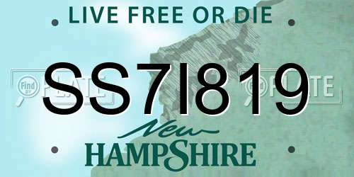 SS7I819 New Hampshire License Plate