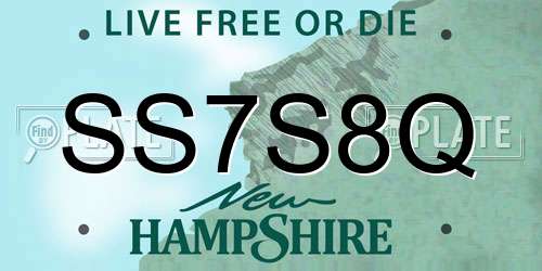 SS7S8Q New Hampshire License Plate