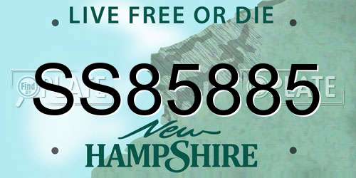 SS85885 New Hampshire License Plate