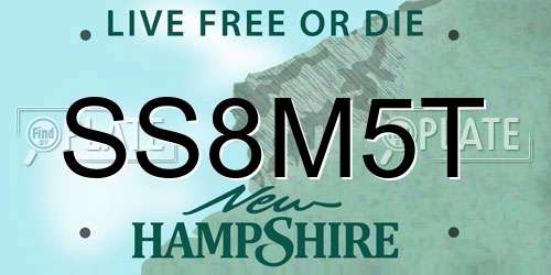 SS8M5T New Hampshire License Plate