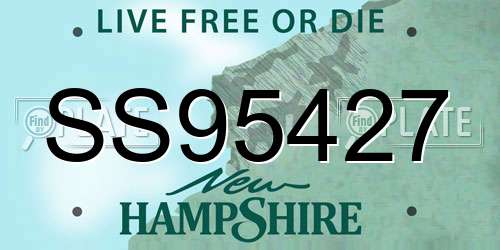 SS95427 New Hampshire License Plate