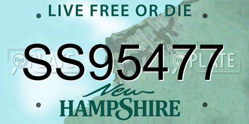 SS95477 New Hampshire License Plate