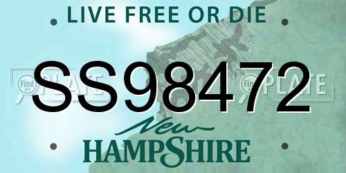 SS98472 New Hampshire License Plate