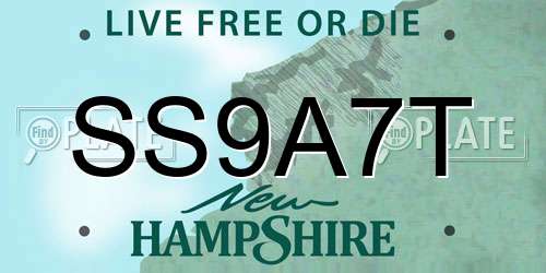 SS9A7T New Hampshire License Plate