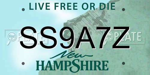 SS9A7Z New Hampshire License Plate
