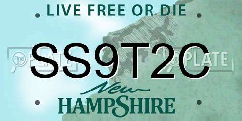 SS9T2C New Hampshire License Plate